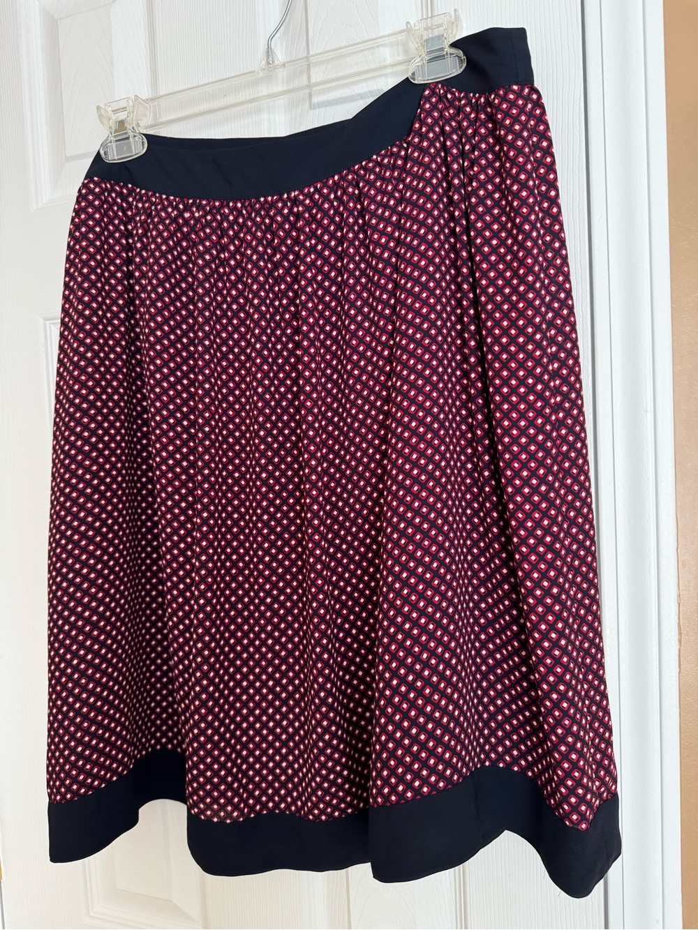 Coldwater Creek Pink and Black Geometric A-Line Skirt